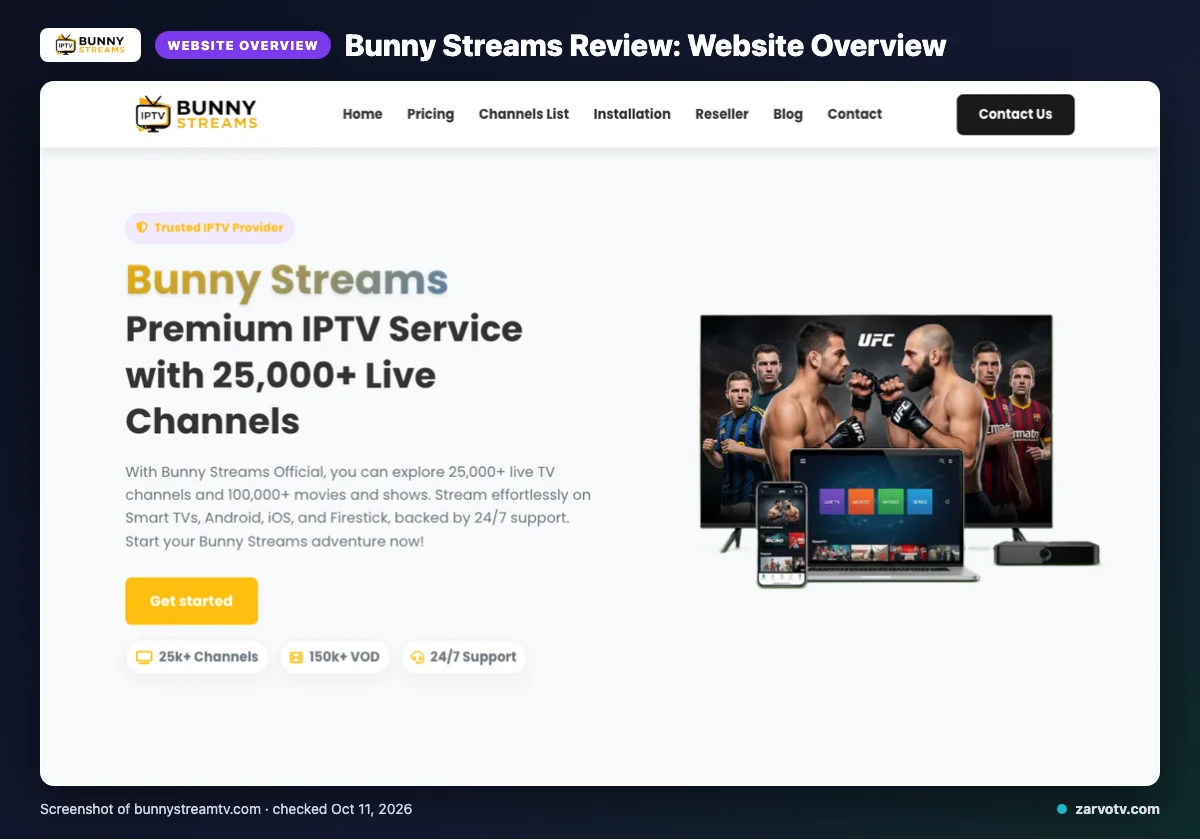 Bunny Streams homepage