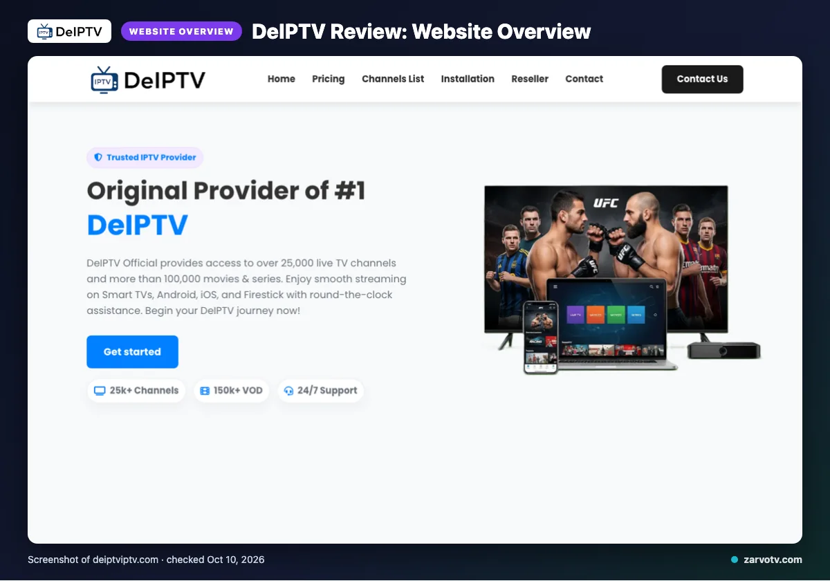 DeIPTV homepage