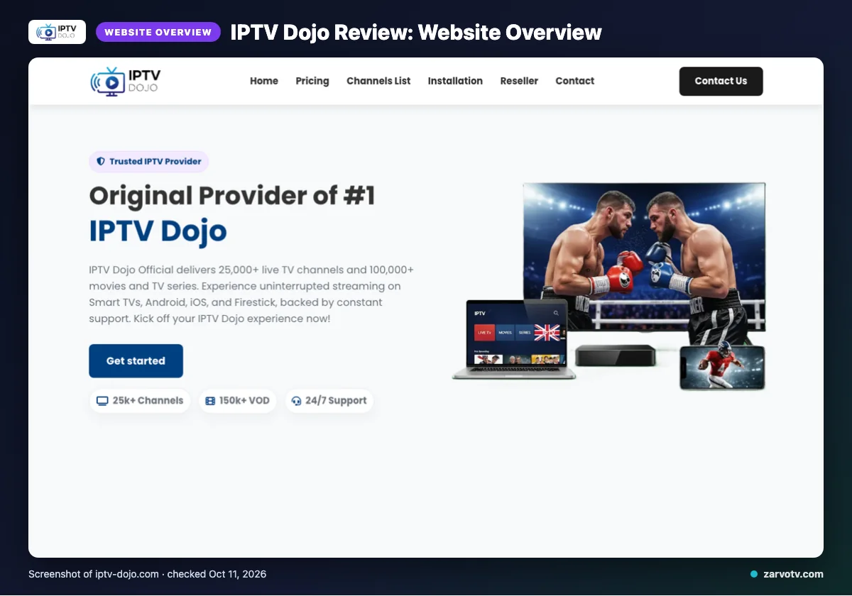 IPTV Dojo homepage