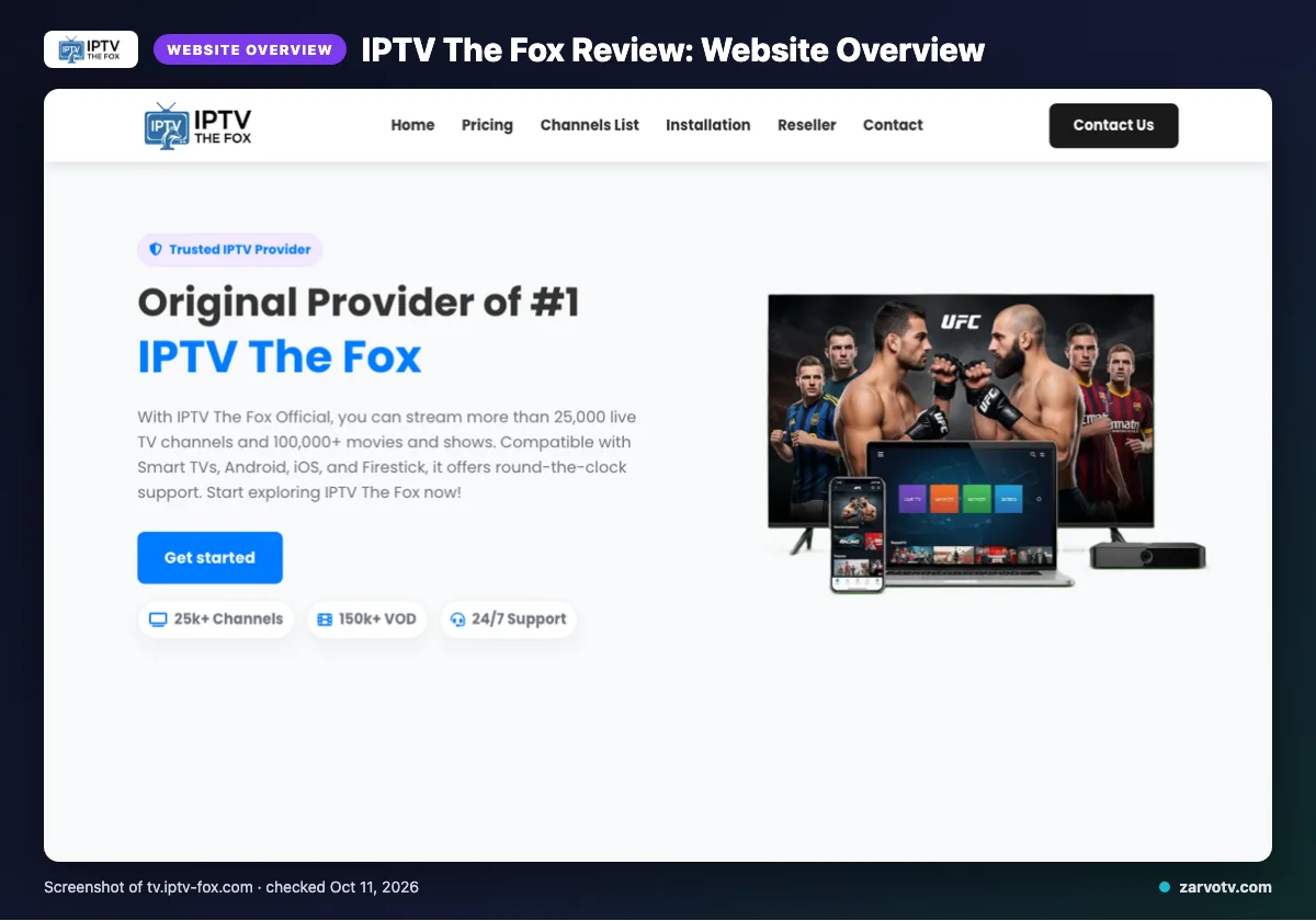 IPTV The Fox homepage