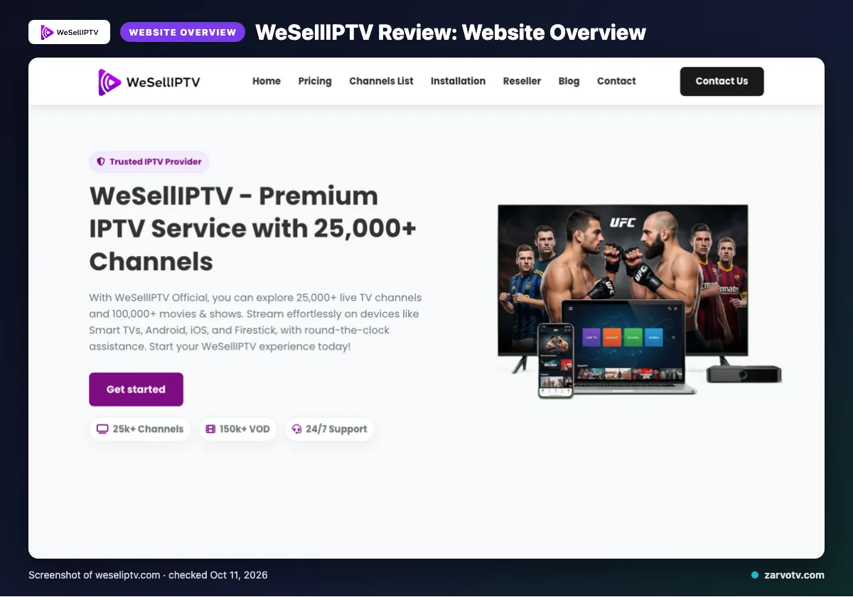WeSellIPTV homepage